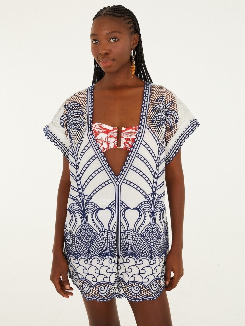 Farm Rio: Blue Richelieu Plunging Neck
Romper